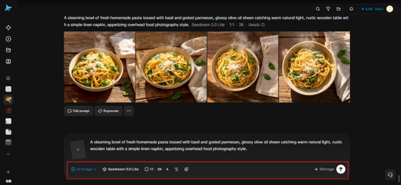 Adjust parameters and generate
