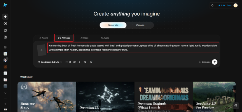Write a text prompt and or add a reference image